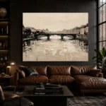 Seine Bridge Paris Cityscape Wall Art Canvas Print - Image 4