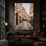 Paris Cafe Street Paris Cityscape Wall Art Canvas Print - Image 5