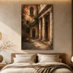 Italian Courtyard Italian Cityscape Wall Art Canvas Print - Image 8