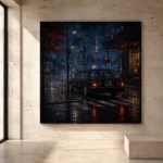 Tokyo Taxi Night Cinematic Cityscapes Canvas Print - Image 3