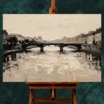 Seine Bridge Paris Cityscape Wall Art Canvas Print - Image 2