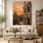 Golden Rome Italian Cityscape Wall Art Canvas Print - Image 10