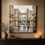 Paris Metro Entrance Paris Cityscape Wall Art Canvas Print - Image 8