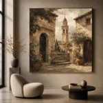 Tuscan Bell Tower Italian Cityscape Wall Art Canvas Print - Image 7