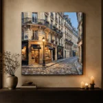 Paris Bookshop Street Paris Cityscape Wall Art Canvas Print - Image 8