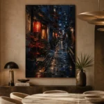 Tokyo Lantern Alley Cinematic Cityscapes Canvas Print - Image 7