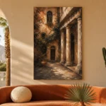 Italian Courtyard Italian Cityscape Wall Art Canvas Print - Image 6