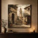 Tuscan Bell Tower Italian Cityscape Wall Art Canvas Print - Image 8