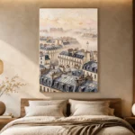 Paris Rooftop Mist Paris Cityscape Wall Art Canvas Print - Image 8