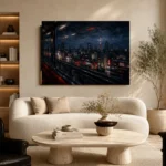Tokyo Train Window Cinematic Cityscapes Canvas Print - Image 7