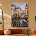 Paris Evening Balcony Paris Cityscape Wall Art Canvas Print - Image 6