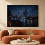 Tokyo Harbor Night Cinematic Cityscapes Canvas Print - Image 3