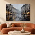Rainy Piccadilly London Cityscape Wall Art Canvas Print - Image 3