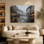Rainy Piccadilly London Cityscape Wall Art Canvas Print - Image 7