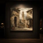 Tuscan Bell Tower Italian Cityscape Wall Art Canvas Print - Image 9