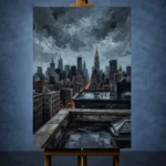 Chrysler Skyline New York Cityscape Wall Art Canvas Print - Image 2