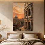 Golden Rome Italian Cityscape Wall Art Canvas Print - Image 8