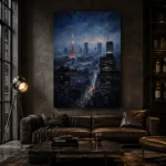 Tokyo Skyline Night Cinematic Cityscapes Canvas Print - Image 5