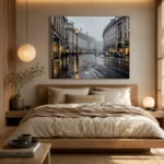 Rainy Piccadilly London Cityscape Wall Art Canvas Print - Image 9