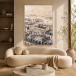 Paris Rooftop Mist Paris Cityscape Wall Art Canvas Print - Image 9