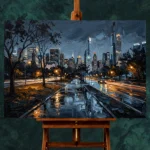 Central Park Skyline New York Cityscape Wall Art Canvas Print - Image 2