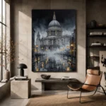 St Pauls Cathedral London Cityscape Wall Art Canvas Print - Image 3