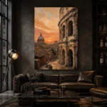 Golden Rome Italian Cityscape Wall Art Canvas Print - Image 5