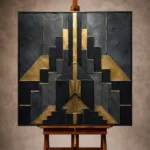 Geometric Black & Gold Wall Art