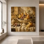 Classical Pedestal Bowl Fruit Still Life Wall Art Canvas Print - Image 7