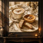 Cappuccino Almond Tart Coffee & Dessert Wall Art Canvas Print - Image 7