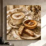 Cappuccino Almond Tart Coffee & Dessert Wall Art Canvas Print - Image 8