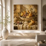 Classical Pedestal Bowl Fruit Still Life Wall Art Canvas Print - Image 6