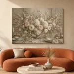 Blush Hydrangea Floral Dining Room Wall Art Canvas Print - Image 6