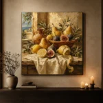 Coastal Pear and Fig Fruit Still Life Wall Art Canvas Print - Image 12