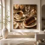 Parisian Eclair Coffee & Dessert Wall Art Canvas Print - Image 4