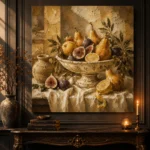 Classical Pedestal Bowl Fruit Still Life Wall Art Canvas Print - Image 9