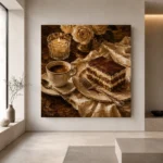 Candlelit Tiramisu Coffee & Dessert Wall Art Canvas Print - Image 5