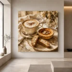 Cappuccino Almond Tart Coffee & Dessert Wall Art Canvas Print - Image 5