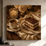 Candlelit Tiramisu Coffee & Dessert Wall Art Canvas Print - Image 8