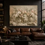 White Orchid Floral Dining Room Wall Art Canvas Print - Image 2