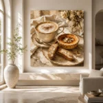 Cappuccino Almond Tart Coffee & Dessert Wall Art Canvas Print - Image 4