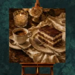 Candlelit Tiramisu Coffee & Dessert Wall Art Canvas Print - Image 3