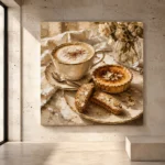 Cappuccino Almond Tart Coffee & Dessert Wall Art Canvas Print - Image 6