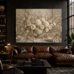 Blush Hydrangea Floral Dining Room Wall Art Canvas Print - Image 2