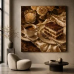 Candlelit Tiramisu Coffee & Dessert Wall Art Canvas Print - Image 9