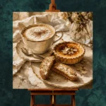 Cappuccino Almond Tart Coffee & Dessert Wall Art Canvas Print - Image 3