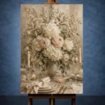 Ivory Hydrangea Floral Dining Room Wall Art Canvas Print - Image 11