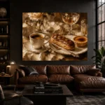 Eclair and Creme Brulee Coffee & Dessert Wall Art Canvas Print - Image 2