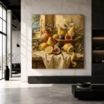 Coastal Pear and Fig Fruit Still Life Wall Art Canvas Print - Image 3