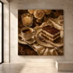 Candlelit Tiramisu Coffee & Dessert Wall Art Canvas Print - Image 6